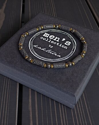 ENERGETYZUJĄCA, POPRAWIAJĄCA NASTRÓJ : delikatna bransoletka : lawa, hematyt, kaktusia