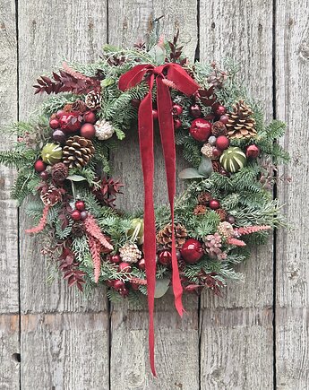 Naturalny wianek świąteczny MAGICZNY CZAS  45 cm, FlodiaAtelier