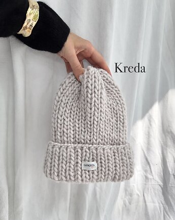 Czapka Lily 100% wełna *kreda*, GANGSTA KNIT