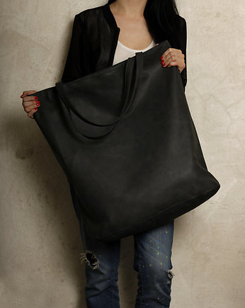 Mega Shopper bag grafit na zamek / duża torba, hairoo