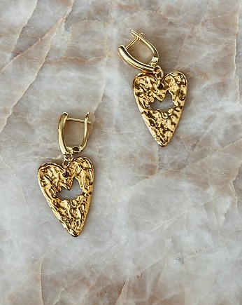 Kolczyki pozłacane  Serce, Chmolowska Jewellery