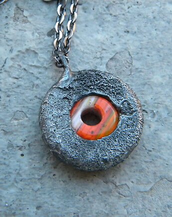 Ring ze szkłem millefiori   - naszyjnik, Beata Trotter