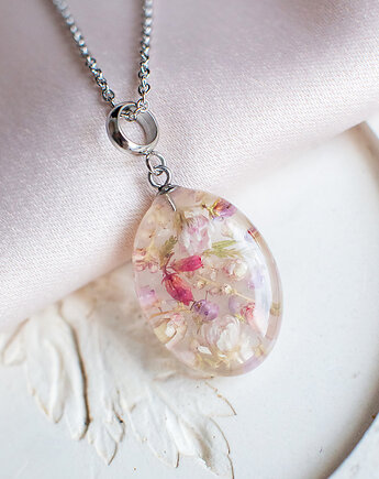 Wisiorek z kompozycją kwiatową, nature gift