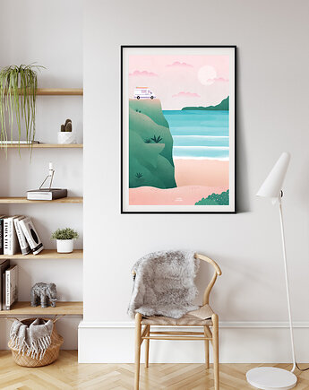Plakat Kamper na klifie, nadia kubczak