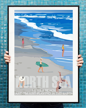 Plakat Na plaży, OSOBY - Prezent dla emeryta