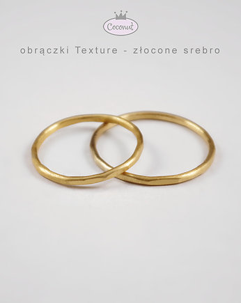 Obrączki TEXTURE - srebro złocone, COCONUT