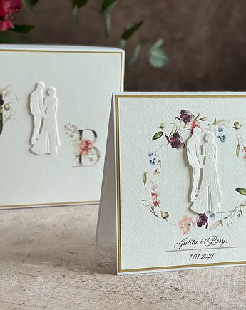 Pamiątka ślubna w pudełku z inicjałami Pary Młodej, WE 34, Anna Art and Crafts
