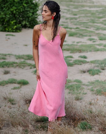 Długa sukienka w stylu bieliźnianym (slip dress), ROSEBLOOM, Yanowska