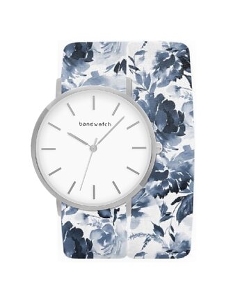 Zegarek damski wiązany - Floral touch - Tarcza Srebrna, Bandwatch