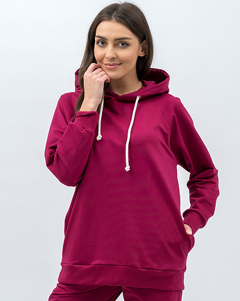 Bluza z kapturem  ,,SEHER" amarant, 3 for U