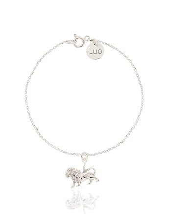 Bransoletka srebrna ze znakiem zodiaku Lew, LUO
