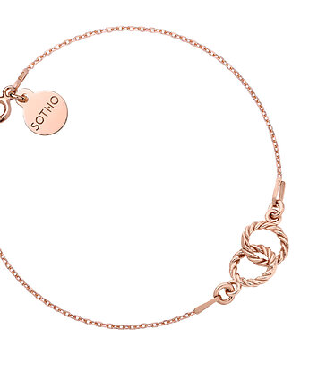 Bransoletka z dwoma kółeczkami z różowego złota, SOTHO