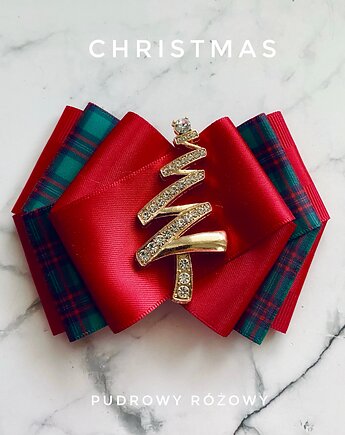 Brosza z Modową Choinką   Mikołajki Święta, Pudrowy Różowy