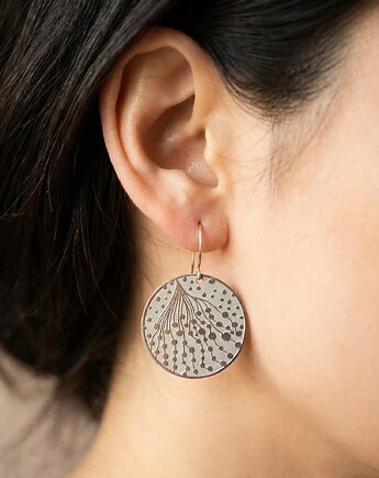 Graficzne kolczyki srebrne koła, Wierzbanowska