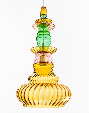 Lampa wisząca szklana artdeco prl vintage, .fija.