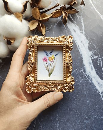 Akwarela miniatura kwiatuszki, Wiktoria Borys Art