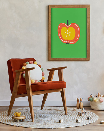 Jabłko II - plakat do pokoju dziecka, Nostalgia Prints