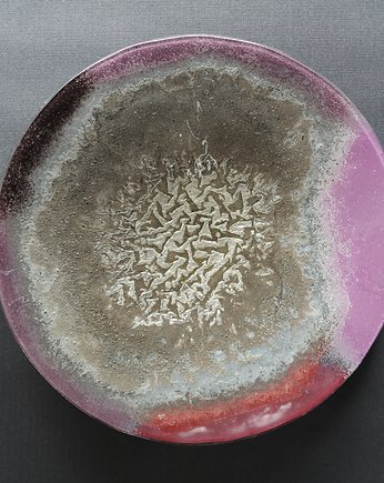 PATERA OKRĄGŁA FIOLETOWE SMUGI fi 32 cm, MartaWojciechowska