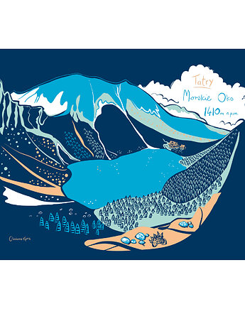 Plakat Tatry Morskie Oko Panorama, Gliniana Kura