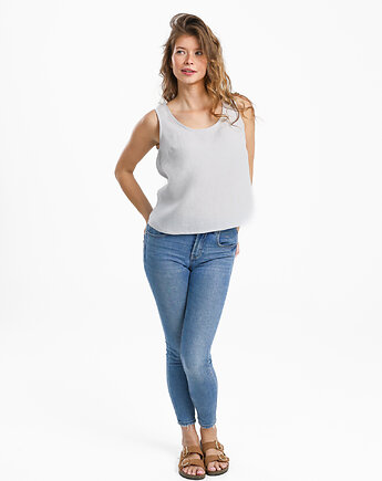Lniany top WILLOW light gray, so linen!