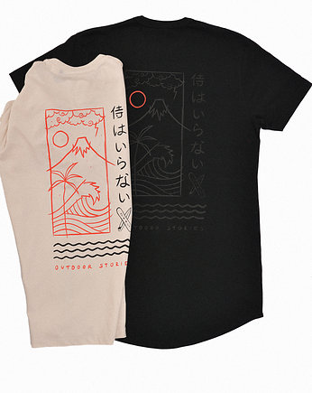 Czarny Długi T-shirt Outdoor Stories, DONT NEED NO SAMURAI