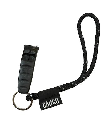 Brelok REFLECTIVE z gwizdkiem ratunkowym black, CARGO by OWEE