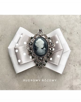 Szara  Brosza   Kamea NEW, Pudrowy Różowy