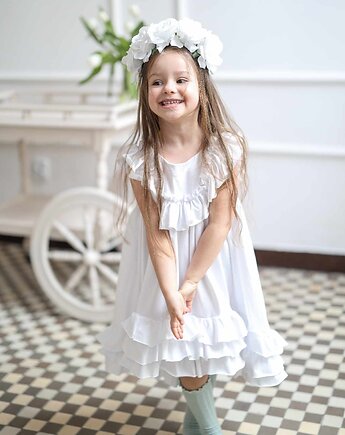 Sukienka  Flamenco White, OSOBY - Prezent dla dziewczynki