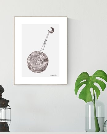 Obraz 21X30 malowany ręcznie na papierze, MiniMalArt