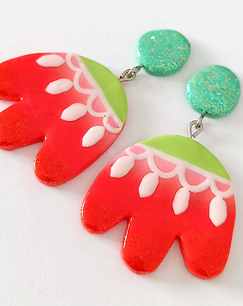 Pomarańczowe kolczyki tulipany, OMIFIMO