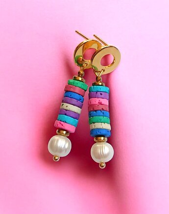 Kolczyki SUMMER COLLECTION : sztyfty kółka, kaktusia