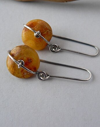 Kolczyki srebrne -bursztyny -agrafki-, Emilia Woźniak