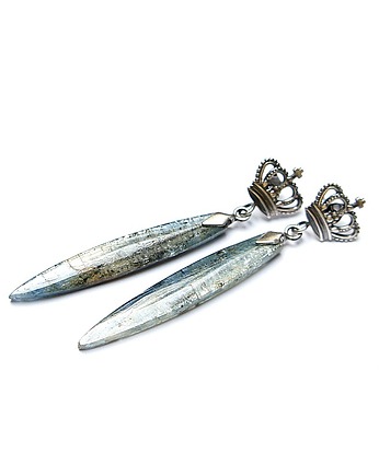 Kolczyki srebrne Royal kyanite , Katia i krokodyl