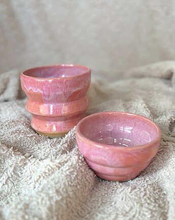 Ceramiczny kubek i miseczka "Różyczki", MKEN