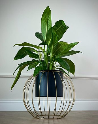 Kwietnik metalowy loft design Ball GOLD śr. 35cm, Metalovestudio