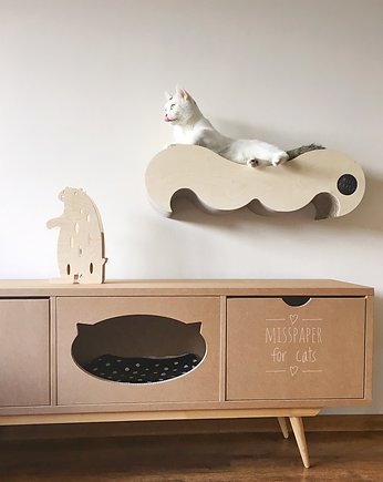 Wąsy- półka- drapak dla kota, Misspaper