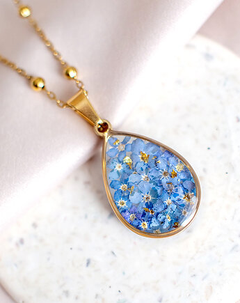 Wisiorek z niezapominajkami, nature gift