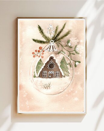 Oryginalna akwarela. Piernikowy domek A5, Malgorzata Domanska