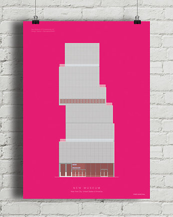 New Museum New York - plakat giclee art, minimalmill
