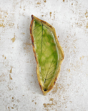 Talerzyk ceramiczny liść na biżuterię, Gleeme