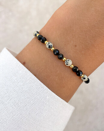 Talizman - czarny turmalin, jaspis dalmatyński, hematyt, Bring Biżuteria