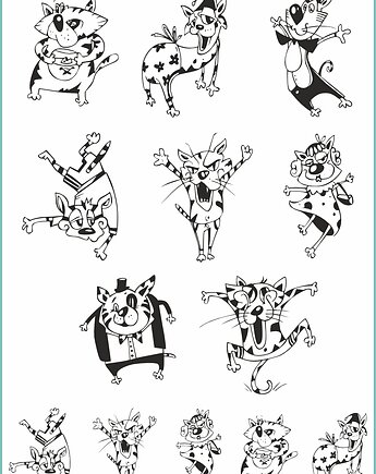 Tatuaż tymczasowy "Funky cats", Fotobloki and decor