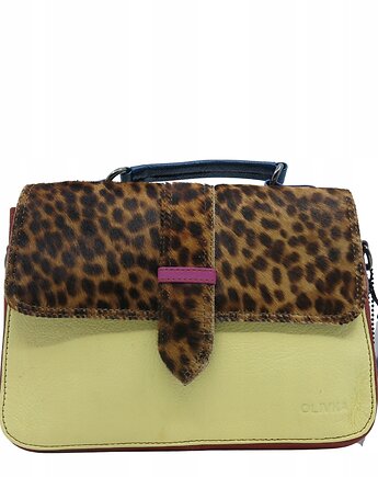 Torebka klasyczna skórzana na ramię pasek na klapce oryginalna OLIVKA, Olivka Warsaw