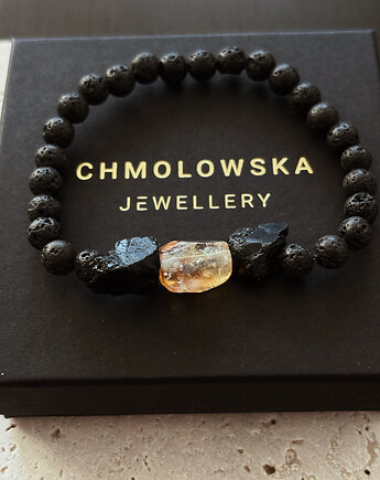 Bransoletka męska Cytryn i Turmalin, Chmolowska Jewellery