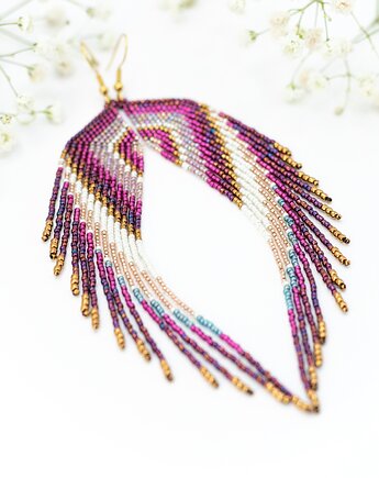 Kolczyki skrzydła w kolorze purpurowym, Tauriel Design
