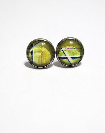 Kolczyki sztyfty - zielone, kanarkowe - mini, yenoo