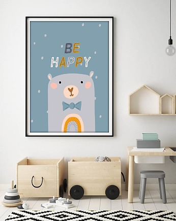 Plakat Miś be happy, sielankowo