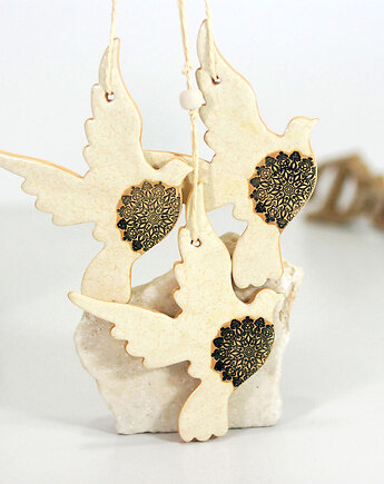 Ręcznie robione ptaki w locie -ozdoby wiszące, 10FingersArt