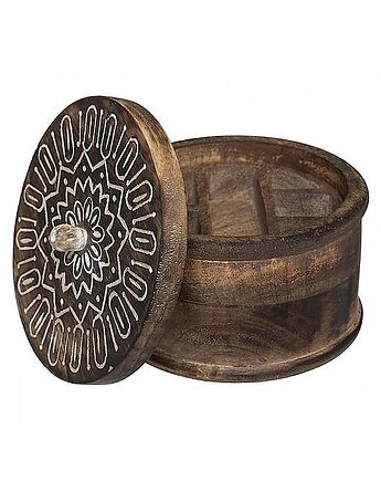 Pudełko Drewniane Pudełko Okrągłe Cast 15 cm, OSOBY - Prezent dla teściowej