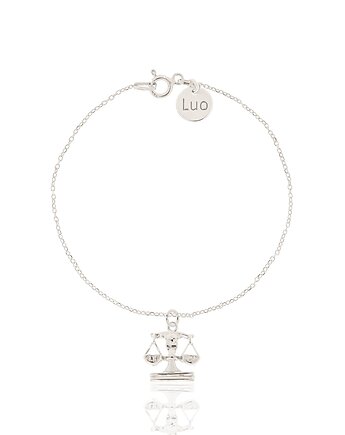 Bransoletka srebrna ze znakiem zodiaku Waga, LUO